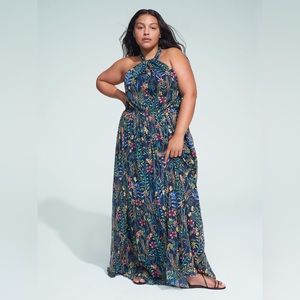Jason Wu x Eloquii Halter Neck Maxi Dress with floral design